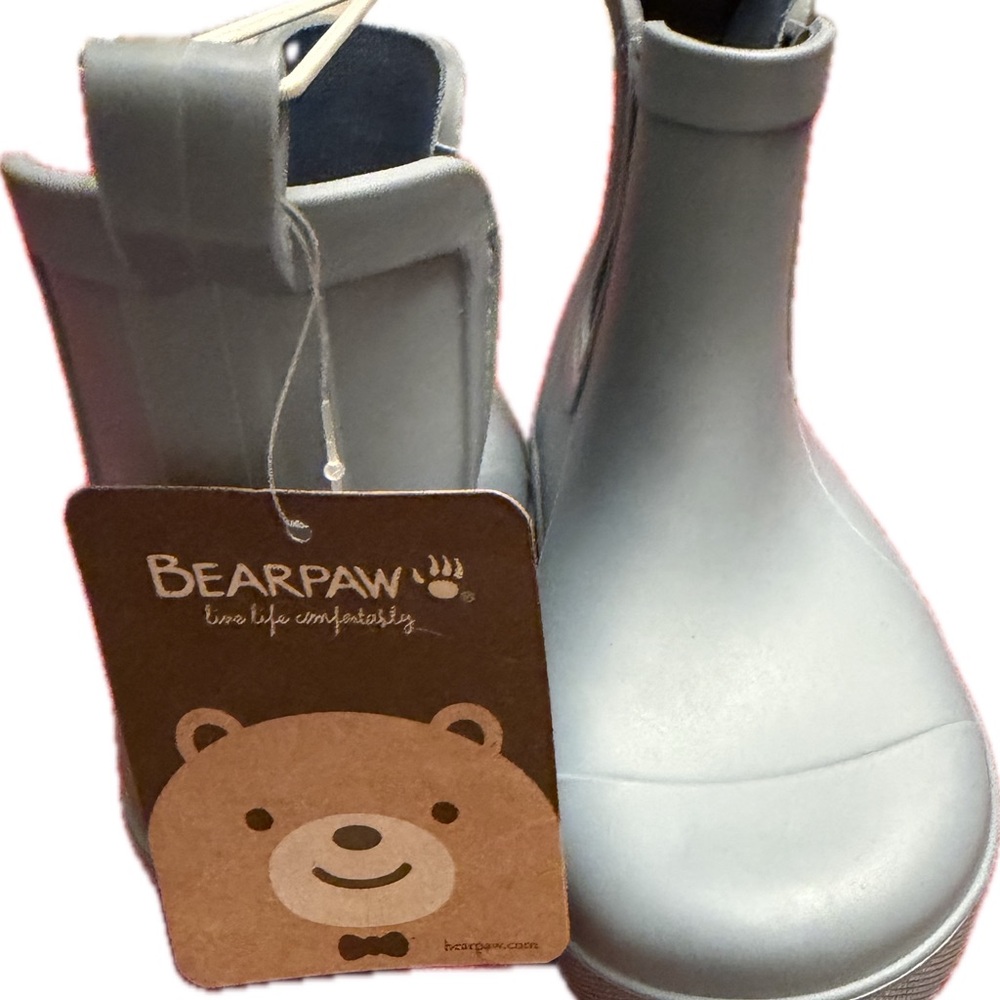 BearPaw Kids Light Gray Rain & Snow Boots